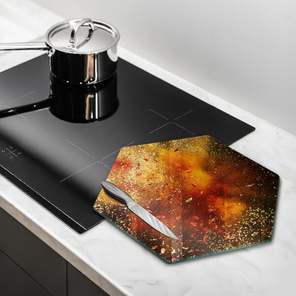 Üveg vágódeszka Színes fűszerek