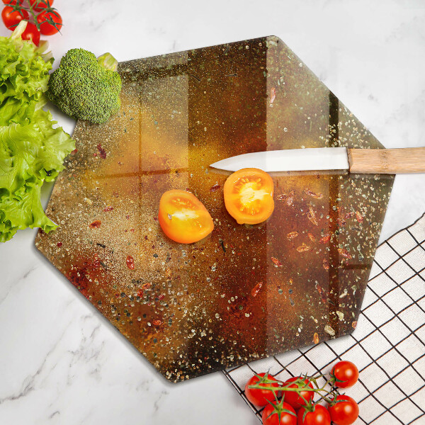 Üveg vágódeszka Színes fűszerek