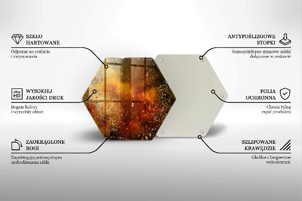 Üveg vágódeszka Színes fűszerek