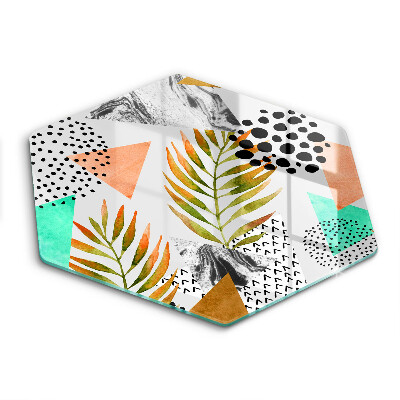 Üveg vágódeszka Boho levelek minta