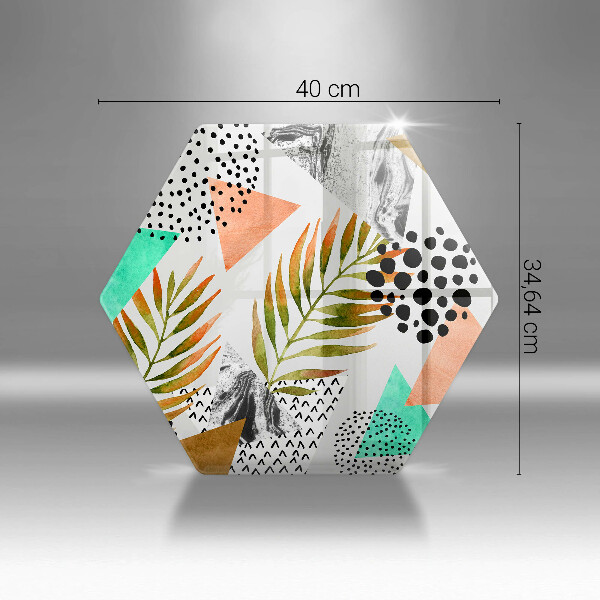 Üveg vágódeszka Boho levelek minta