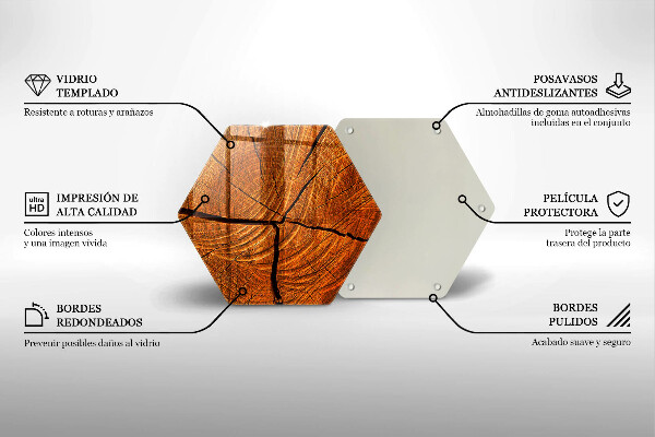 Üveg vágódeszka Fa törzsszerkezet