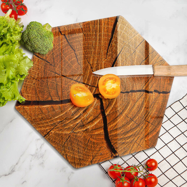 Üveg vágódeszka Fa törzsszerkezet