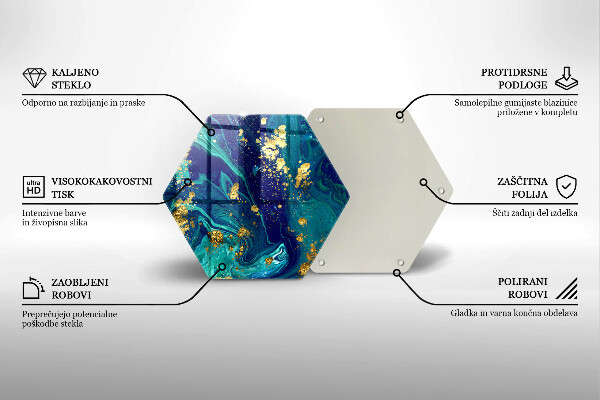 Üveg vágódeszka Absztrakció arannyal