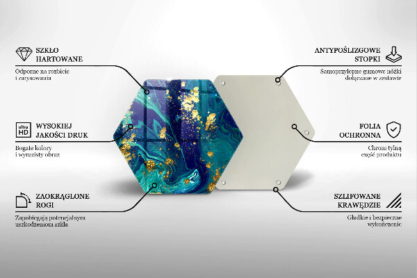 Üveg vágódeszka Absztrakció arannyal