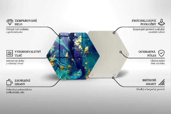 Üveg vágódeszka Absztrakció arannyal