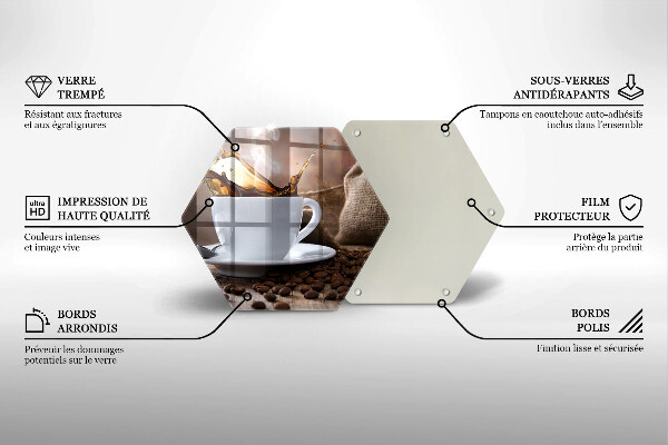 Üveg vágódeszka Csésze és kávébab