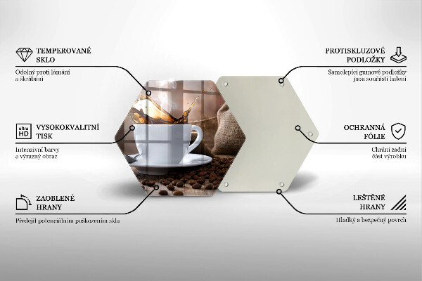 Üveg vágódeszka Csésze és kávébab