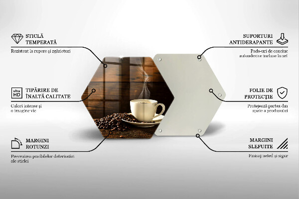 Üveg vágódeszka Fa kávéscsésze
