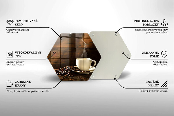 Üveg vágódeszka Fa kávéscsésze