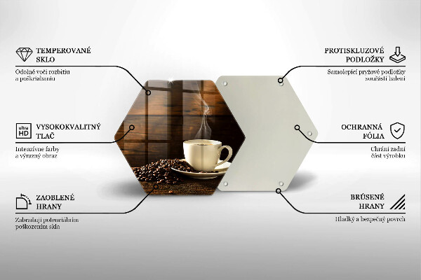 Üveg vágódeszka Fa kávéscsésze