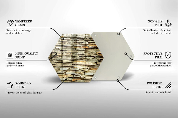 Üveg vágódeszka Díszítő kövek