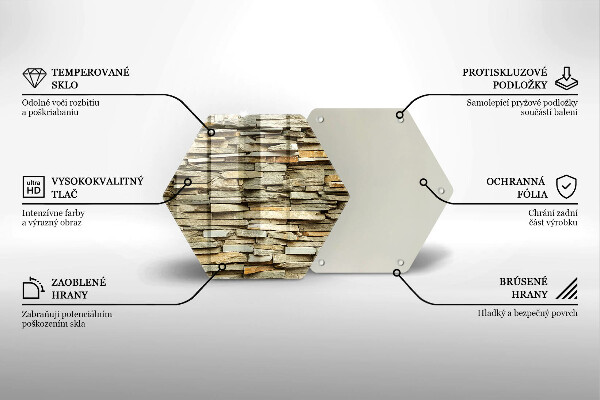 Üveg vágódeszka Díszítő kövek