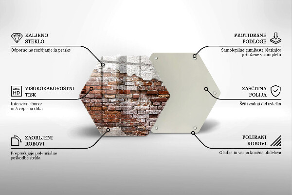 Üveg vágódeszka Régi tégla és beton fal
