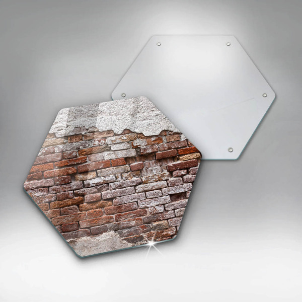 Üveg vágódeszka Régi tégla és beton fal