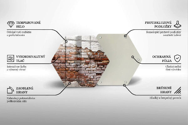 Üveg vágódeszka Régi tégla és beton fal