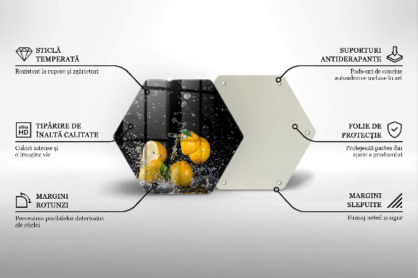 Üveg vágódeszka Lédús citrom gyümölcs