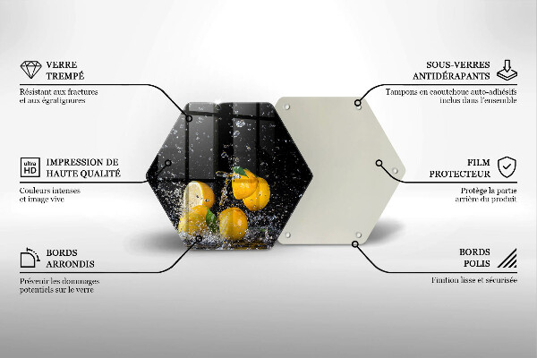 Üveg vágódeszka Lédús citrom gyümölcs