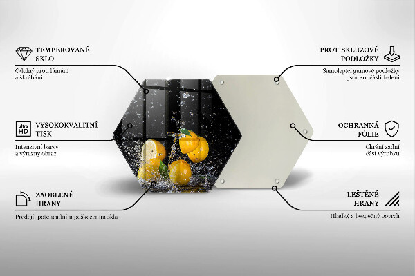 Üveg vágódeszka Lédús citrom gyümölcs