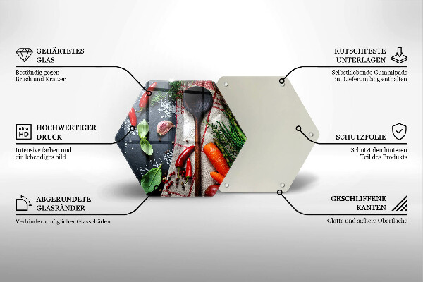 Üveg vágódeszka Konyhai étel