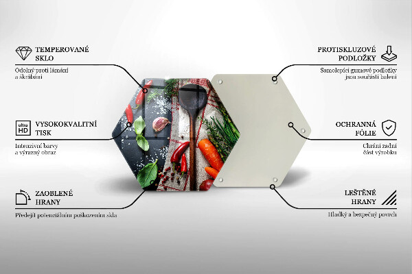 Üveg vágódeszka Konyhai étel