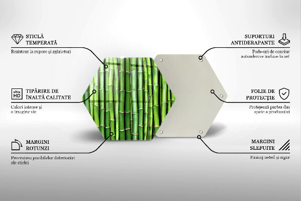 Üveg vágódeszka Természetes bambuszok