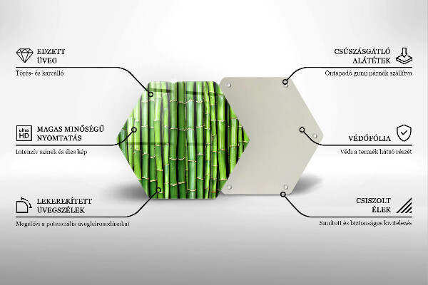 Üveg vágódeszka Természetes bambuszok