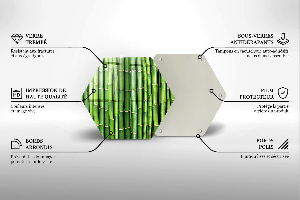 Üveg vágódeszka Természetes bambuszok