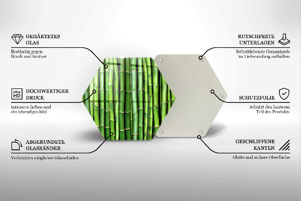 Üveg vágódeszka Természetes bambuszok