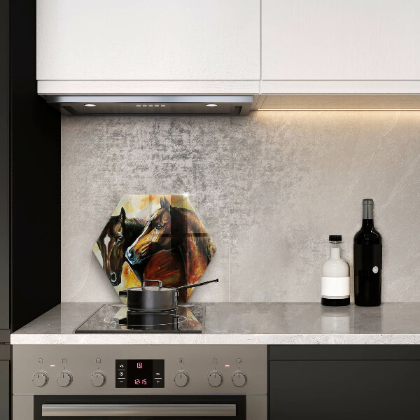 Üveg vágódeszka Állatok lovak