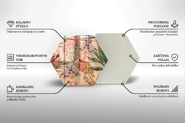Üveg vágódeszka Flamingók illusztráció