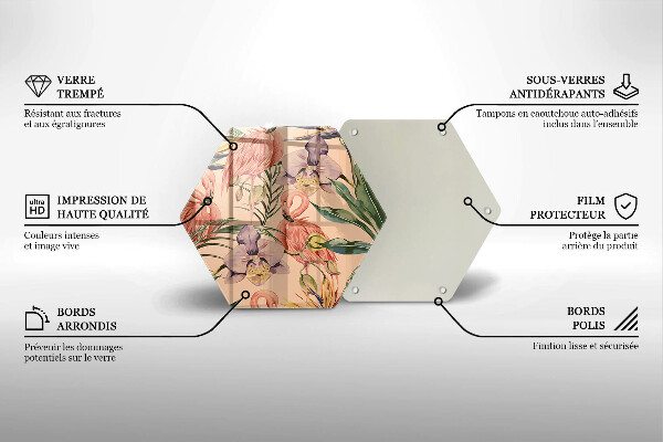Üveg vágódeszka Flamingók illusztráció