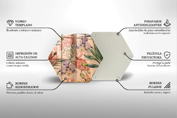 Üveg vágódeszka Flamingók illusztráció