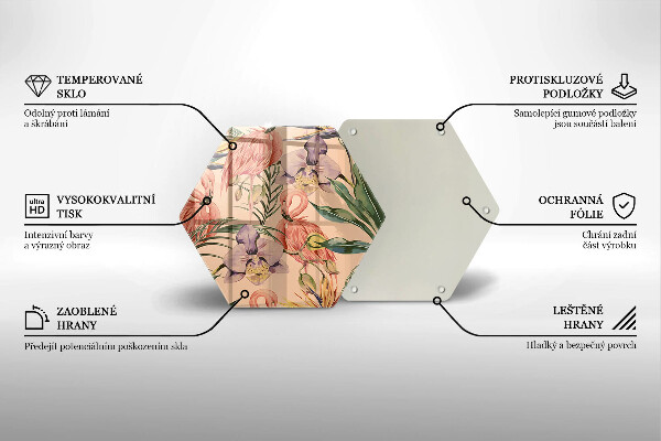 Üveg vágódeszka Flamingók illusztráció