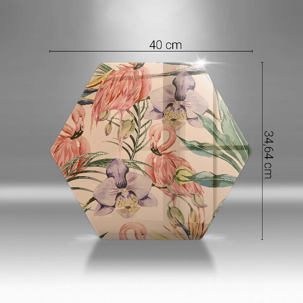 Üveg vágódeszka Flamingók illusztráció