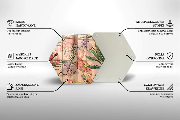 Üveg vágódeszka Flamingók illusztráció