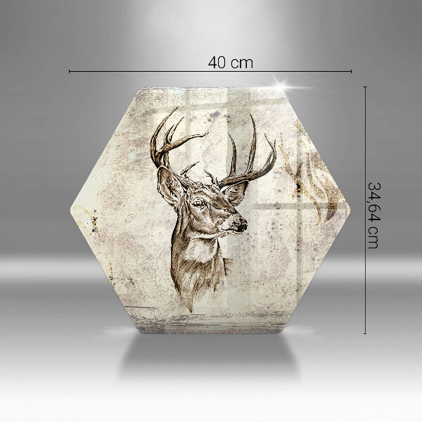 Üveg vágódeszka Szarvas állat illusztráció