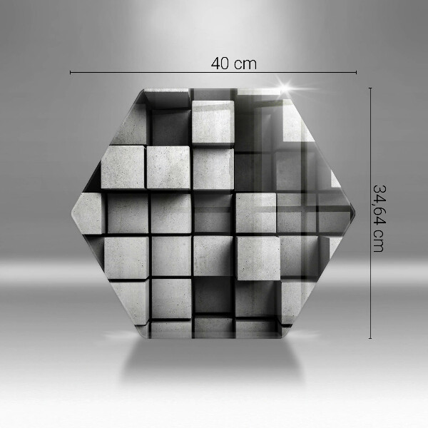 Üveg vágódeszka Absztrakt 3D négyzetek