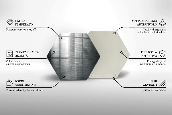 Üveg vágódeszka Fém textúra