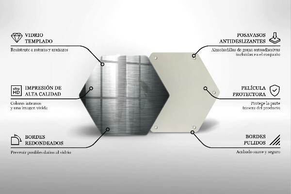 Üveg vágódeszka Fém textúra