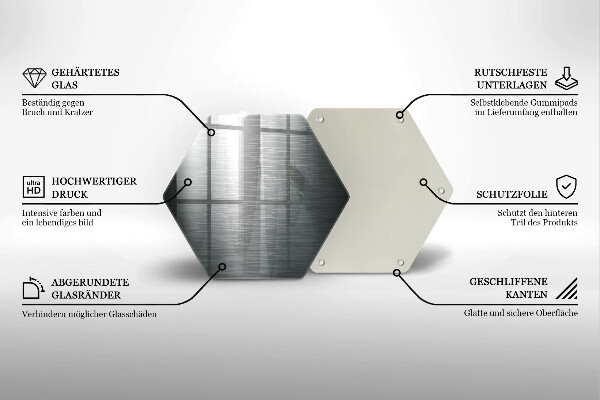 Üveg vágódeszka Fém textúra