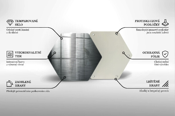 Üveg vágódeszka Fém textúra