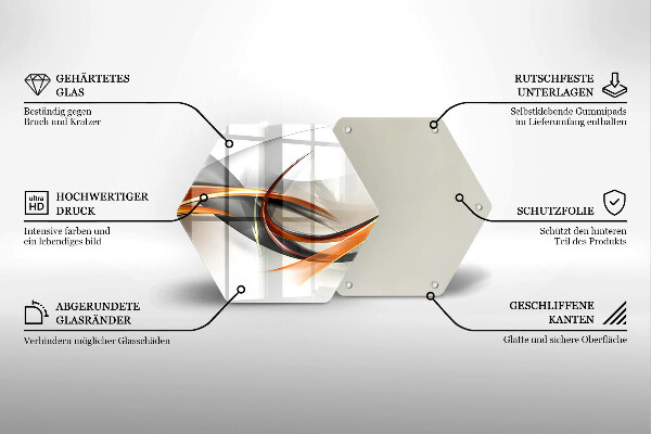 Üveg vágódeszka Modern formák
