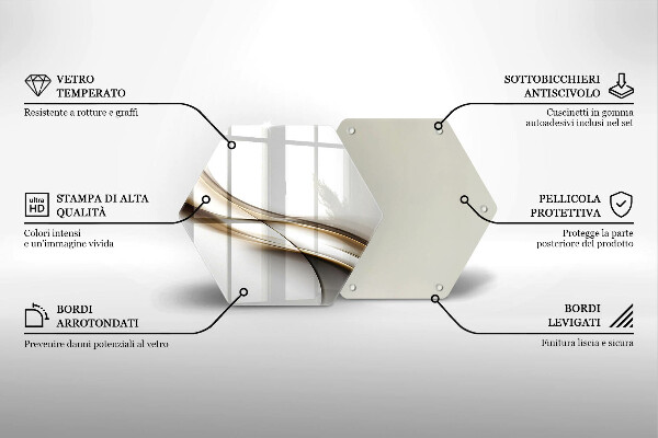Üveg vágódeszka Lágy vonalak absztrakciója
