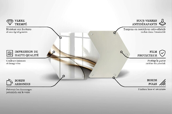 Üveg vágódeszka Lágy vonalak absztrakciója