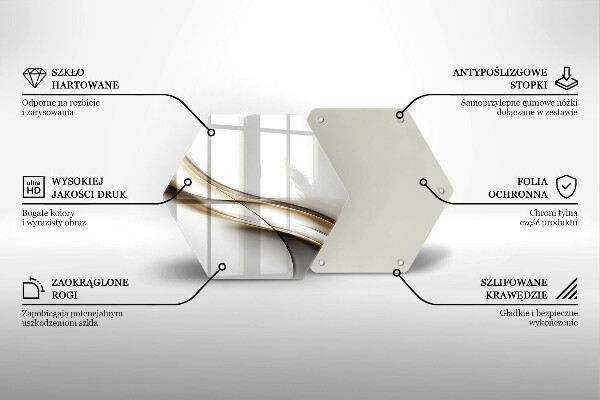 Üveg vágódeszka Lágy vonalak absztrakciója