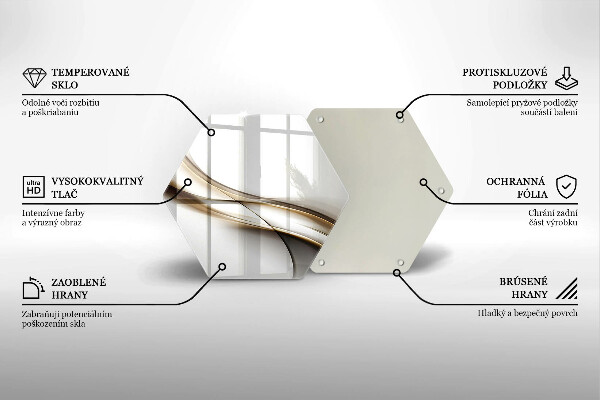 Üveg vágódeszka Lágy vonalak absztrakciója