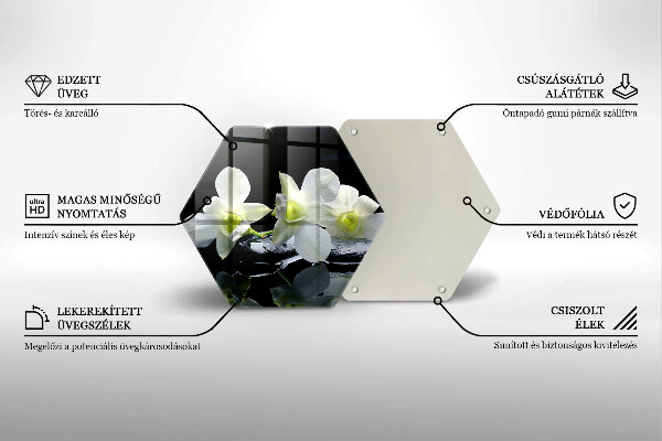 Üveg vágódeszka Fehér virágok a zen vízben