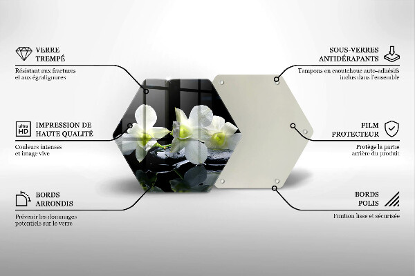 Üveg vágódeszka Fehér virágok a zen vízben