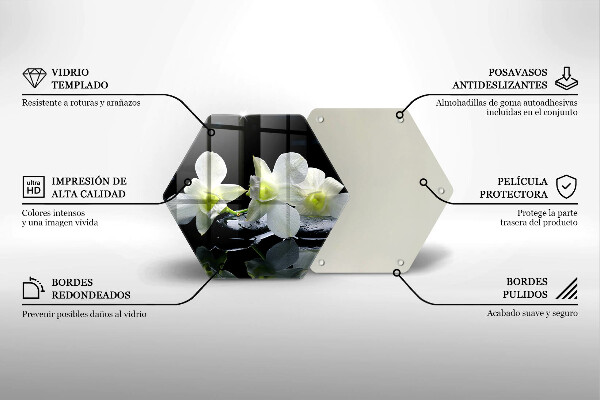 Üveg vágódeszka Fehér virágok a zen vízben